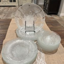Vintage Arcopal France Glass Dish Set – 18 Piece Coastal Cottage Style 