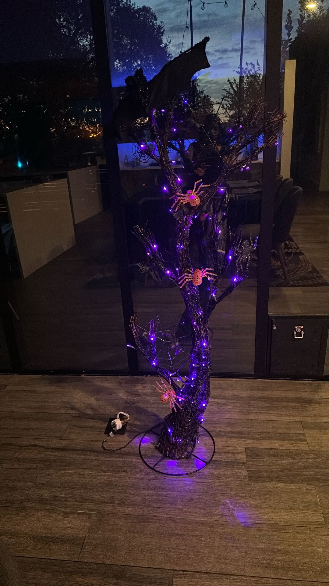 Halloween 5 Foot Spooky Purple Lighted Tree