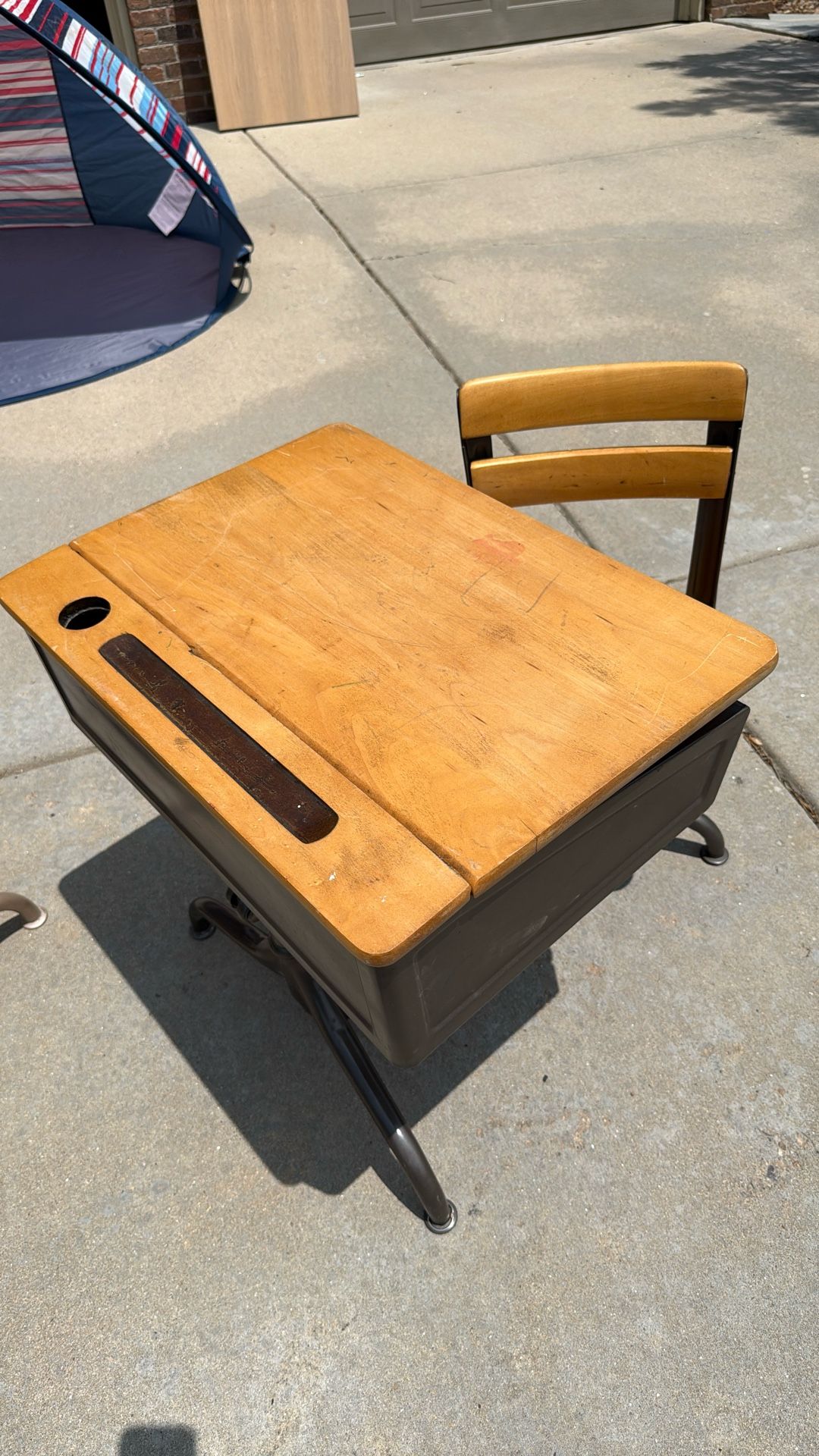 Set Of 2 Antique School Desks