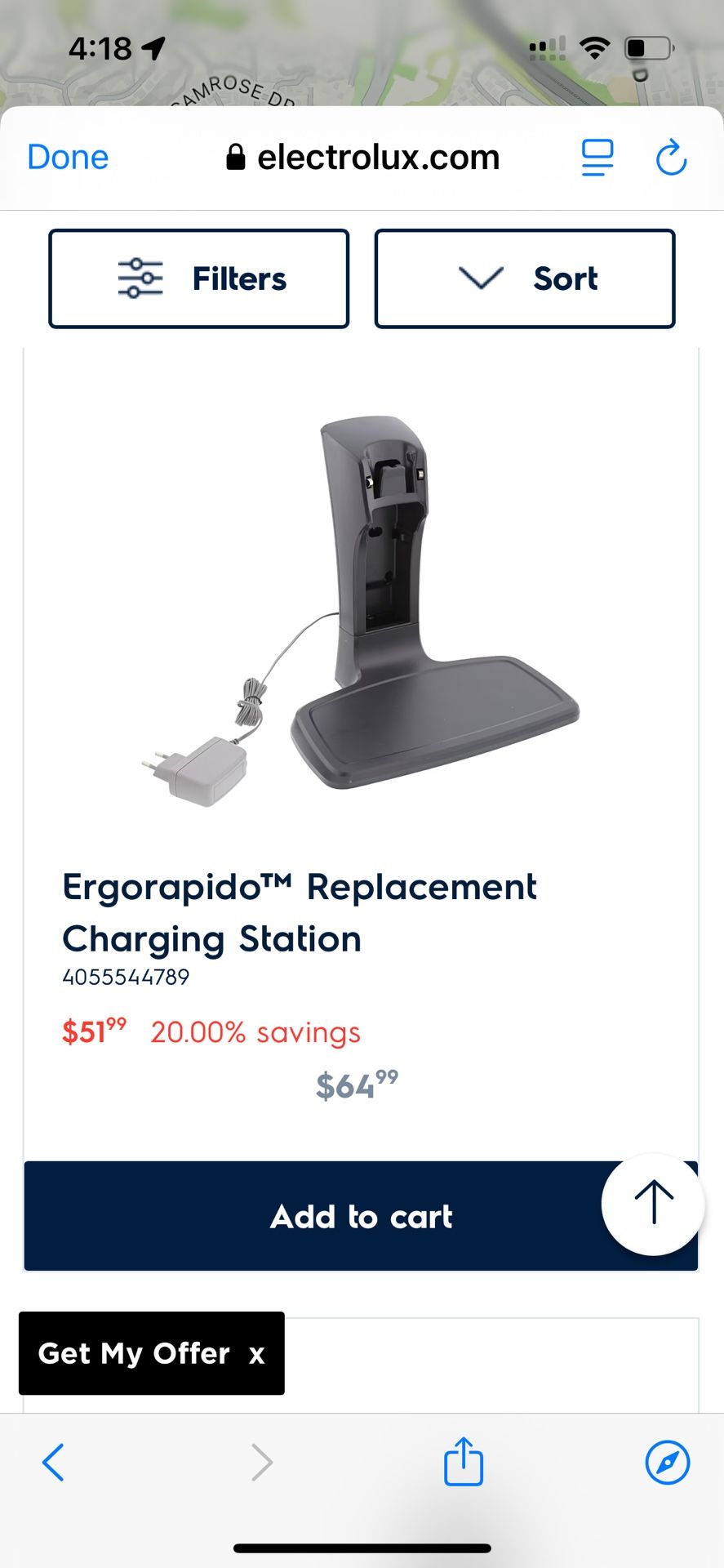 Electrolux Ergoropido Replacement Charging Station 