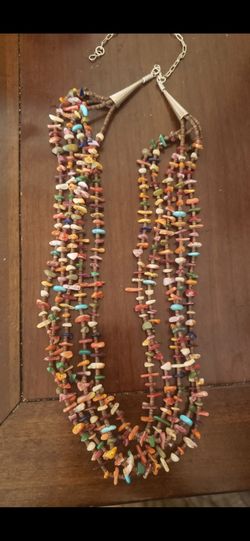 Anna Begay multi strand heishi necklace