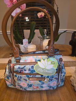 NWT Lily Bloom Fairy Wren Maggie Satchel Eco Friendly Floral Karma Bloom