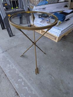 Glass and metal side table
