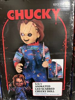 3.5 ft. Animated LED Scarred Chucky Doll