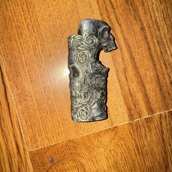 Double Skull Design Metal Lighter Case Bottle Opener Standard BIC Style Holder