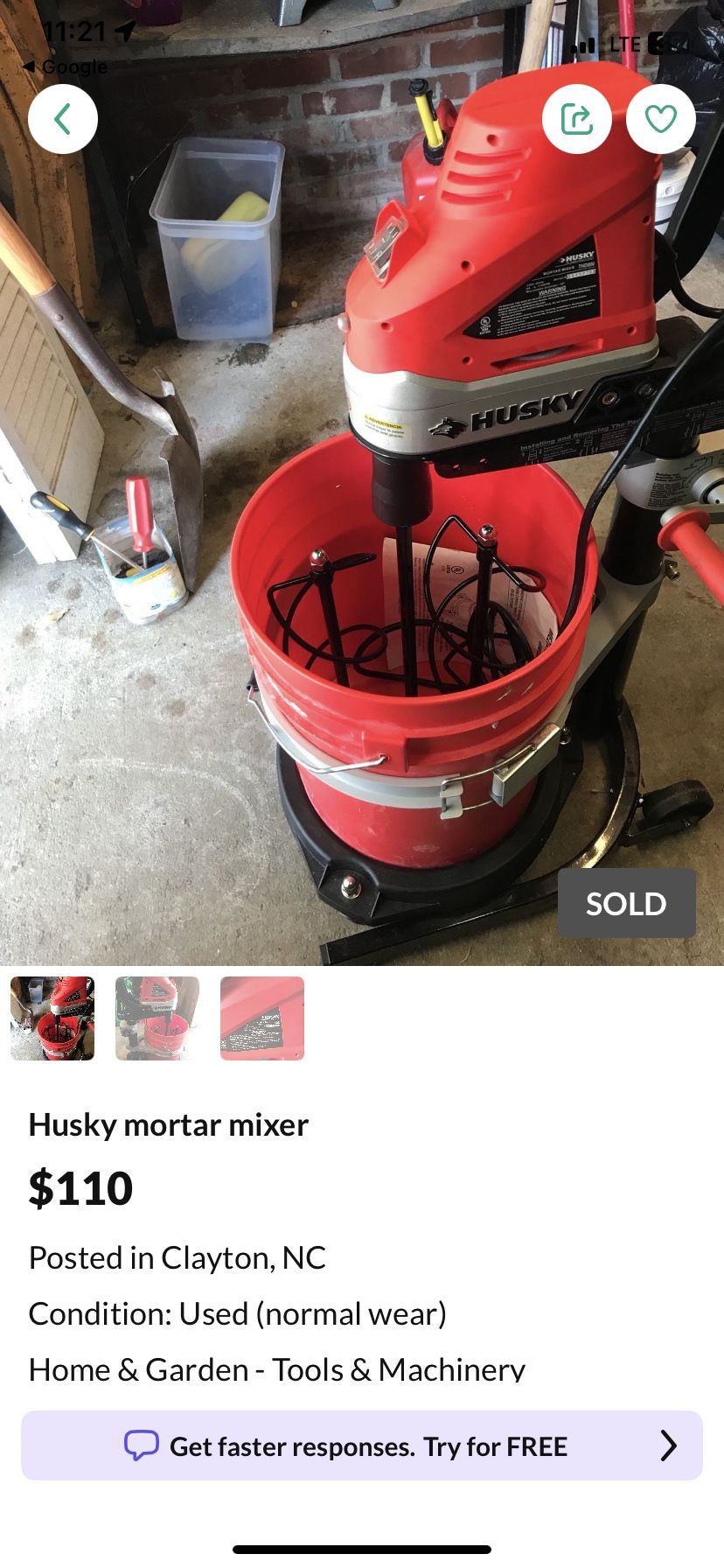 Husky Mortar Mixer
