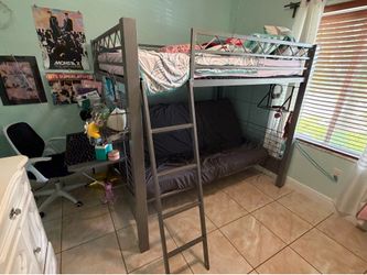 Build-A-Bunk Gray Full/Futon Loft Bed