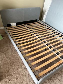 IKEA SLATTUM Queen Bed Frame + IKEA Queen Mattress