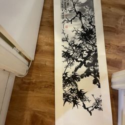 Chinese plum blossom brush painting