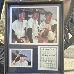 New York Yankees Framed Photo Whitey Ford Mickey Mantle Billy Martin