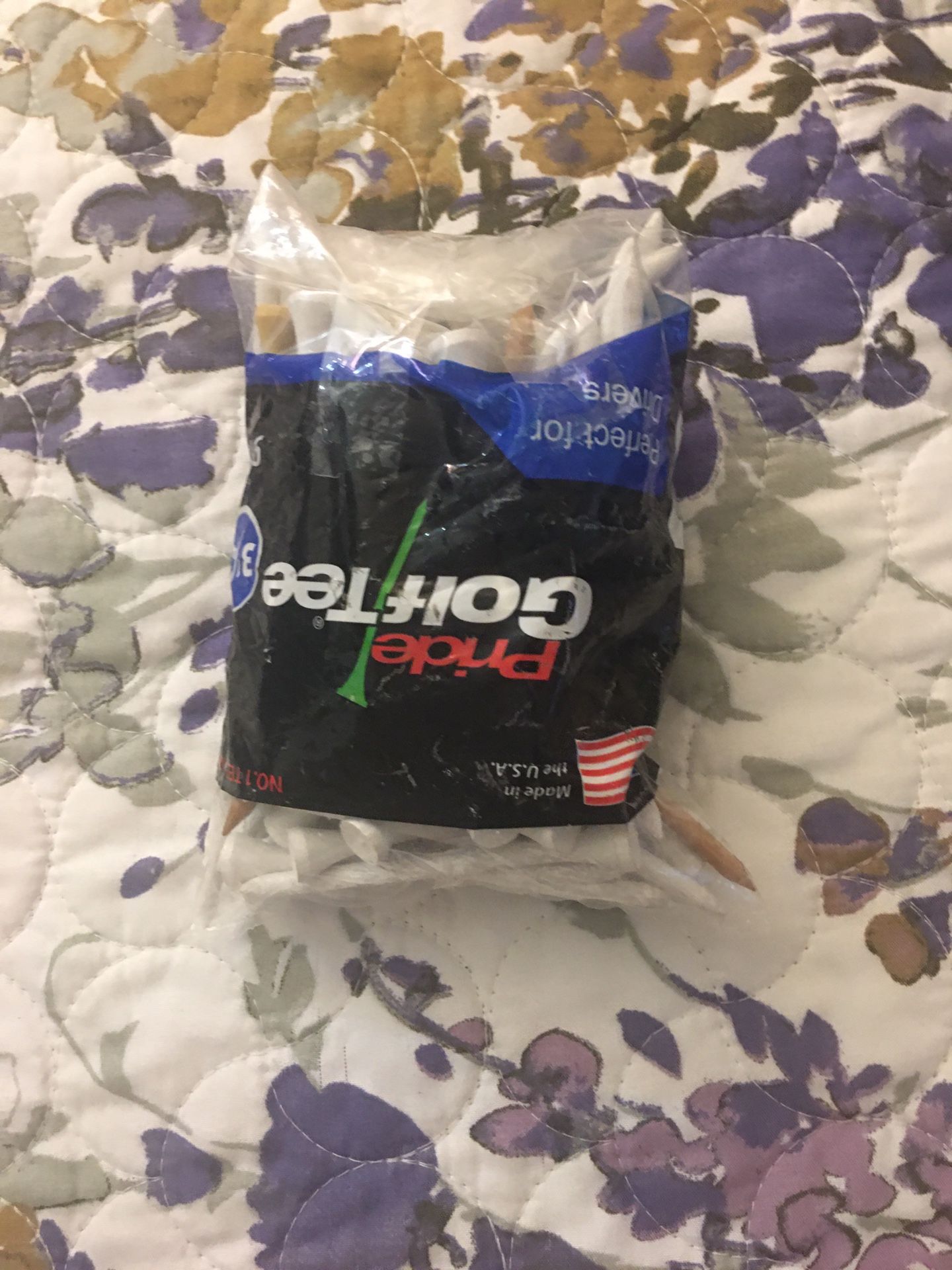 Bag of golf pegs