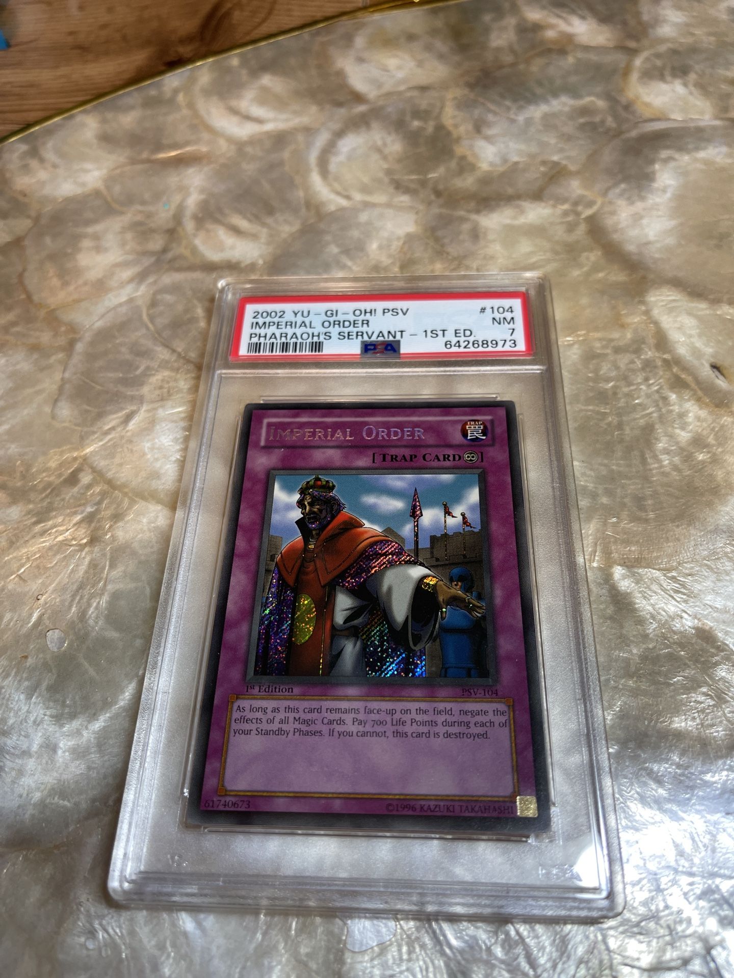Yugioh Imperial Order 1st Edition Secret Rare PSA 7