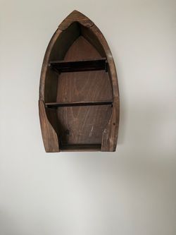 Rustic Wooden Boat Wall Shelf – $25 – MUST GO TOMORROW