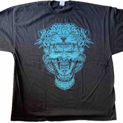 ✨New✨ 3XL Men’s Shirt Blue Black Aztec Warrior T-shirt  Teal Cheetah One Shot One Kill
