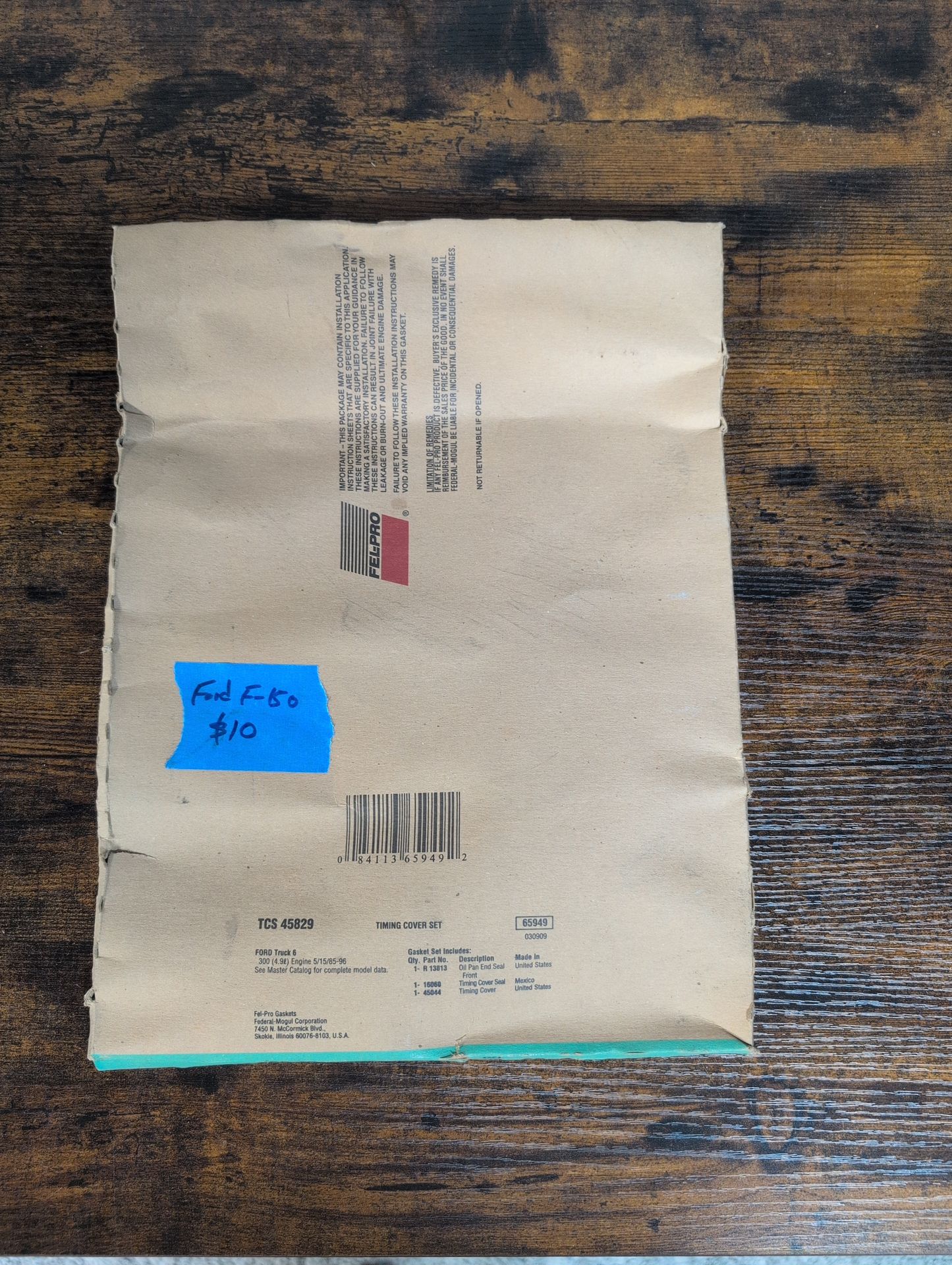 Timing Cover SET Ford F150 85-96