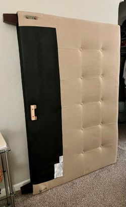 Quilted Bed Frame Queen Beige