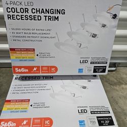 Commercial Electric
CE 5/6 in. 5CCT selectable Recessed Retrofit Trim 4-Pack