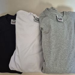 PRO CLUB WHITE 6 BLACK 6 GARY 6 TOTAL 18 PC MAN'S HEAVYWEIGHT COTTON SHORT SLEEVE T SHIRT SIZE L TALL