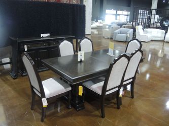 Manor Row Thornwood Dining Room 8pc Set - Mink | Table And Chairs