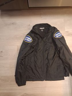 Blauer 315 Mens Small Security Jacket Black Brinks Arm Patches Windbreaker