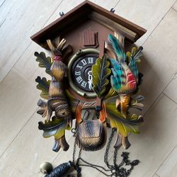 Black Forest Deer Head Hunter Cuckoo Clock