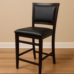Linon Baker Faux Leather Folding Counter Stool, Espresso/Dark Brown