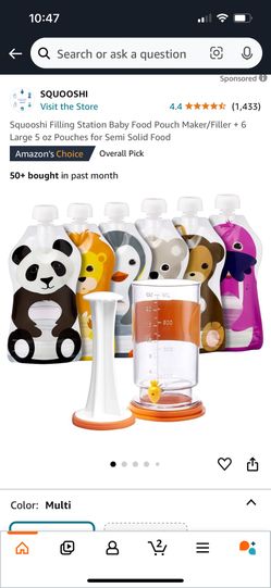 Baby Food Filling Station + Large 5 oz Pouches for Semi Solid Food
