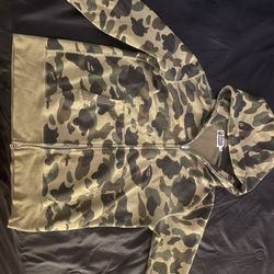 BAPE Green 1st Camo Jacquard Full Zip Hoodie, size-medium