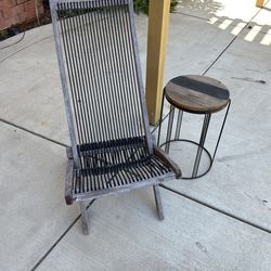 Outdoor Patio Chair And Small Side Table 