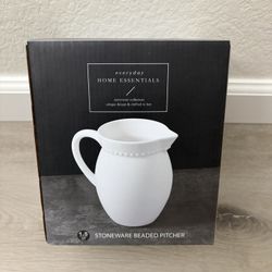 Stoneware Beaded Pitcher -New-