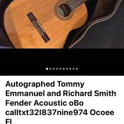 Fender Classical Guitar Autographed Tommy Emmanuel & Richard Smith Calltxt32I837nine974 Pickerstv