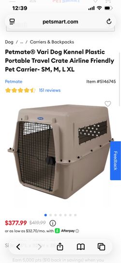 Petmate® Vari Dog Kennel Plastic Portable Travel Crate Airline Friendly Pet Carrier-