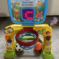 VTech Smart Shots Sports Center Baby Toddler Toy Soccer Goal Basketball Hoop