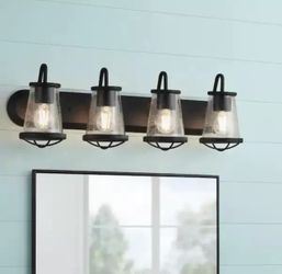 Home Decorators Georgina 30 in. 4-light Matte Black Industrial indoor vanity