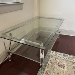 Acrylic/Glass top Rectangle Coffee Table 