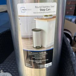 MAINSTAYS Round Stainless Steel Step Can