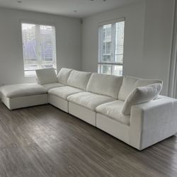 White Cloud 5pc Sectional Couch