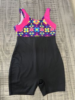Girl Colorful Gymnastics Leotard Spandex Shorts with Bow