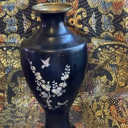 Antique Mother Of Pearl Inlay Vase 1950’s