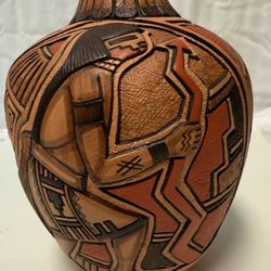  Vintage Craved Hopi Pottery - Tom Polacca