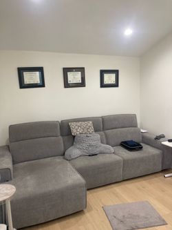 Grey sectional couch