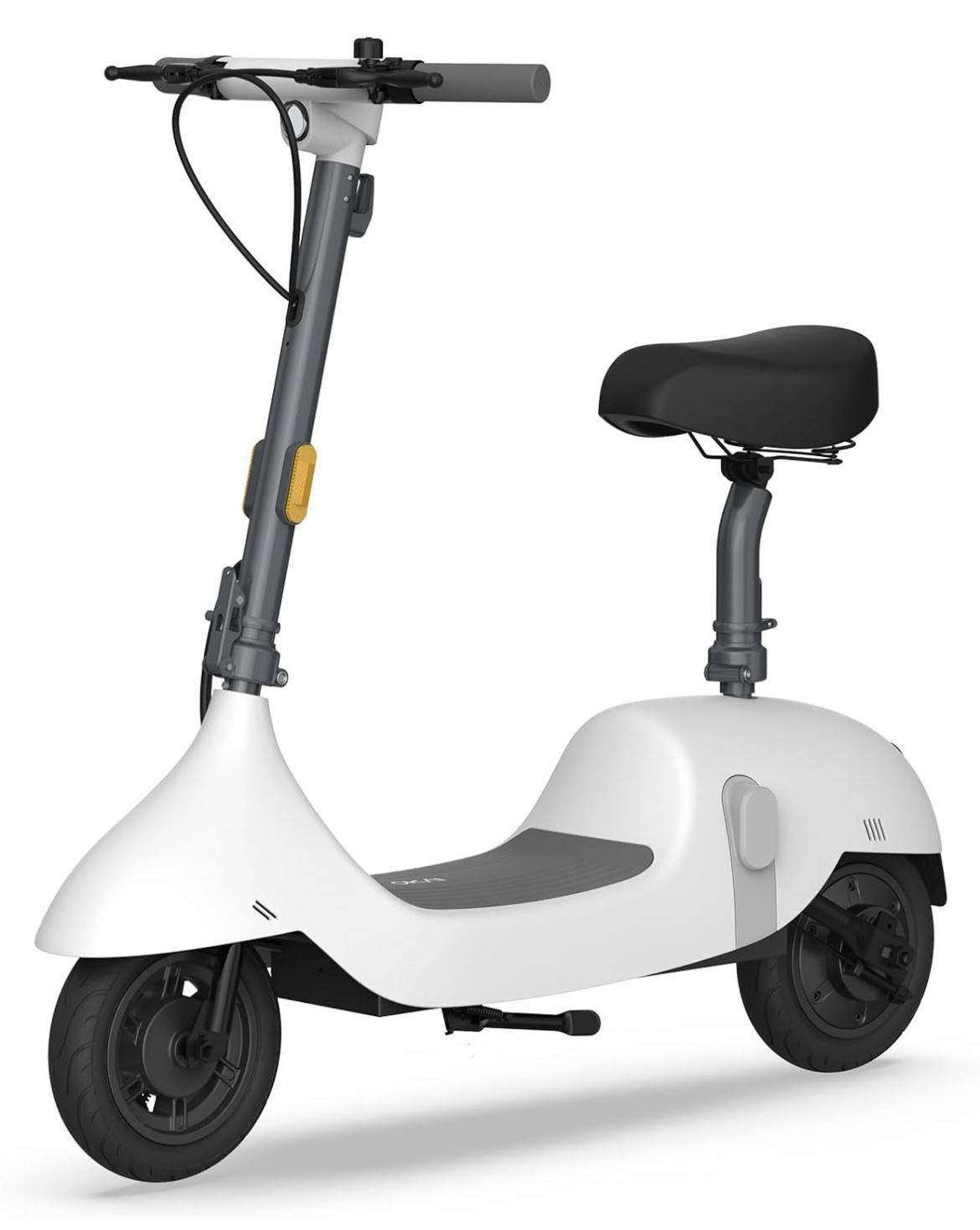 OKAI EA10 Electric Scooter with Seat | Adult Retro Style Moped | Removable Battery | Up to 25 Mile Range & 15.5 MPH | 750W Peak Power | 10" Vacuum Tir