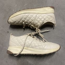 Cream Leather Sneakers 