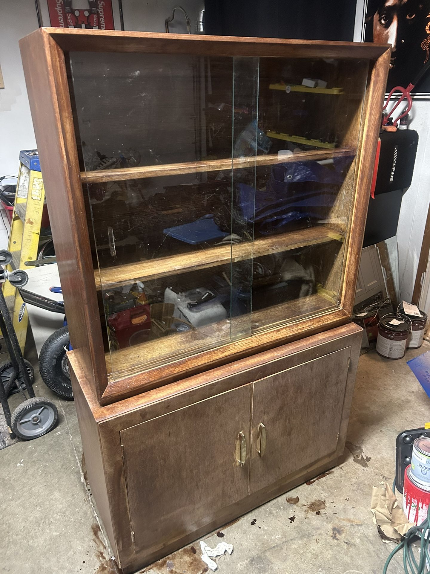Vintage Minty Oxford Library Sectional Teak Bookcase Cabinet