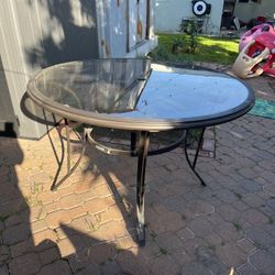 Outdoor Glass Top Patio Table