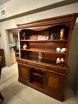 Burl Wood Hutch and Server