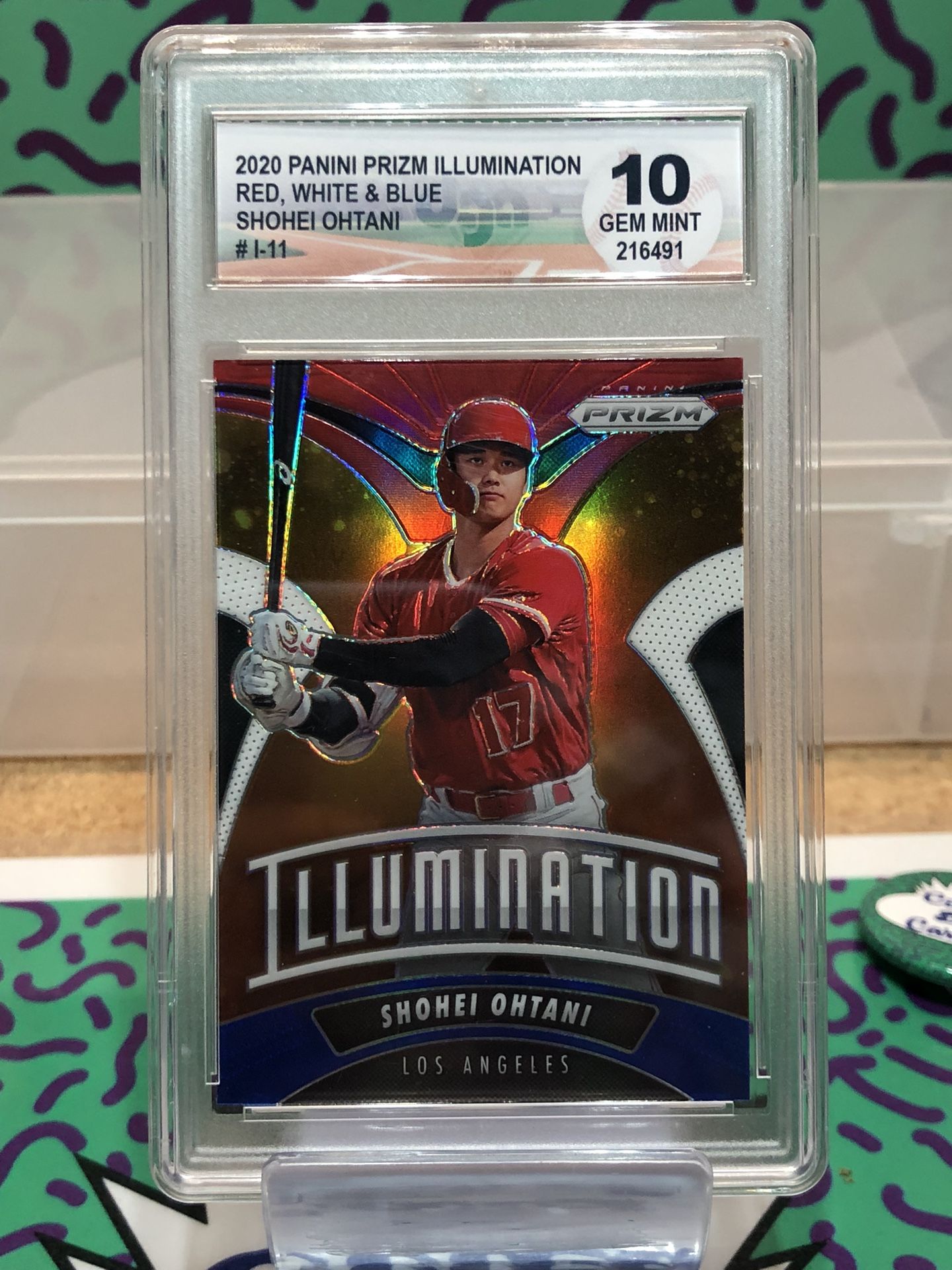 2020 Panini Prizm Illumination Red, White and Blue Shohei Ohtani Gem Mint 10