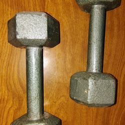 2  10lb Dumbbells Cast Iron 