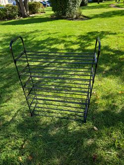 Black Metal 4-Tier Shoe Rack