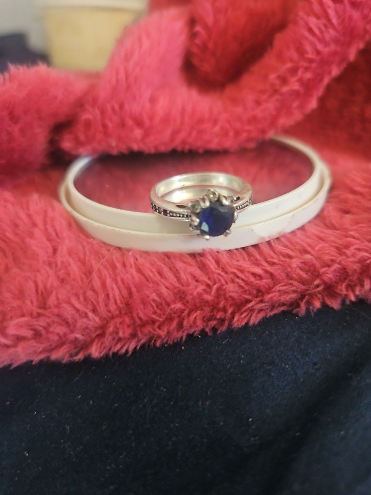 Blue Sapphire Silver Ring